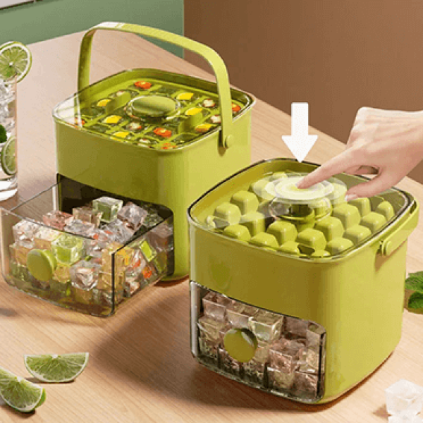 48 Grids ice cube machine easy-press lid Double Layer Food-Grade Ice Cube Mold Tray Large Capacity Summer Kitchen Tools